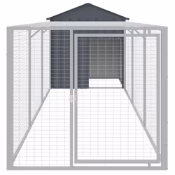 vidaXL Chicken Cage Farm Chicken Coop with Run Anthracite Galvanised Steel - Additional view 2