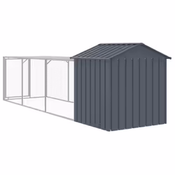 vidaXL Chicken Cage Farm Chicken Coop with Run Anthracite Galvanised Steel - Additional view 4