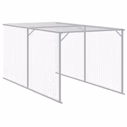 vidaXL Chicken Cage with Run Farm Chicken Run Coop Hen House Galvanised Steel - anthracite, 117 x 1221 x 123 cm - Additional view 6