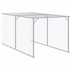 vidaXL Chicken Cage Chicken Run Coop with Run Anthracite Galvanised Steel - anthracite, 110 x 405 x 110 cm - Additional view 6