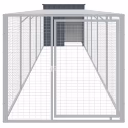 vidaXL Chicken Cage Chicken Run Coop with Run Anthracite Galvanised Steel - anthracite, 110 x 609 x 110 cm - Additional view 2