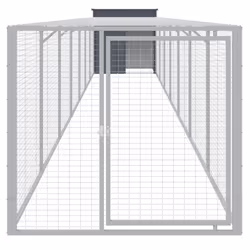 vidaXL Chicken Cage Chicken Run Coop with Run Anthracite Galvanised Steel - anthracite, 110 x 813 x 110 cm