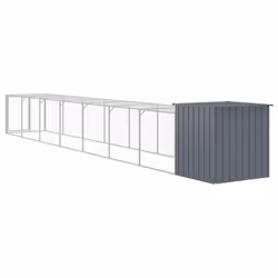 vidaXL Chicken Cage Chicken Run Coop with Run Anthracite Galvanised Steel - anthracite, 110 x 813 x 110 cm - Additional view 4
