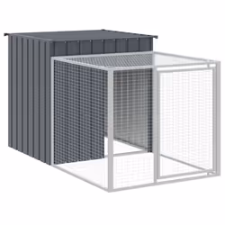 vidaXL Chicken Cage Chicken Run Coop with Run Anthracite Galvanised Steel - anthracite, 110 x 813 x 110 cm - Additional view 5