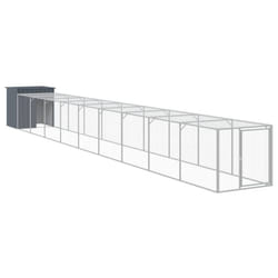 vidaXL Chicken Cage Chicken Run Coop with Run Anthracite Galvanised Steel - anthracite, 110 x 1017 x 110 cm
