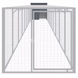 vidaXL Chicken Cage Chicken Run Coop with Run Anthracite Galvanised Steel - anthracite, 110 x 1017 x 110 cm - Additional view 2