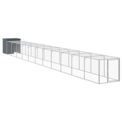 vidaXL Chicken Cage Chicken Run Coop with Run Anthracite Galvanised Steel - anthracite, 110 x 1221 x 110 cm