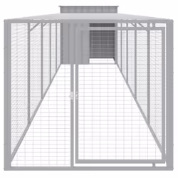 vidaXL Chicken Cage Chicken Run Coop with Run Anthracite Galvanised Steel - light grey, 110 x 609 x 110 cm - Additional view 2