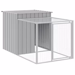 vidaXL Chicken Cage Chicken Run Coop with Run Anthracite Galvanised Steel - light grey, 110 x 609 x 110 cm - Additional view 5