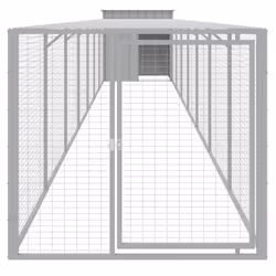 vidaXL Chicken Cage Chicken Run Coop with Run Anthracite Galvanised Steel - light grey, 110 x 813 x 110 cm