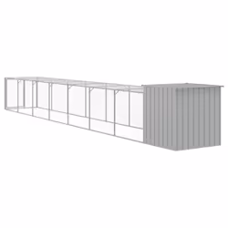 vidaXL Chicken Cage Chicken Run Coop with Run Anthracite Galvanised Steel - light grey, 110 x 813 x 110 cm - Additional view 4