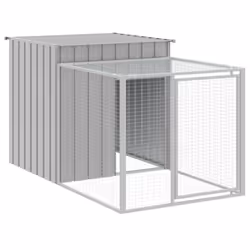 vidaXL Chicken Cage Chicken Run Coop with Run Anthracite Galvanised Steel - light grey, 110 x 813 x 110 cm - Additional view 5