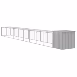vidaXL Chicken Cage Chicken Run Coop with Run Anthracite Galvanised Steel - light grey, 110 x 1017 x 110 cm - Additional view 4