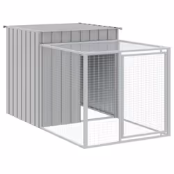 vidaXL Chicken Cage Chicken Run Coop with Run Anthracite Galvanised Steel - light grey, 110 x 1017 x 110 cm - Additional view 5