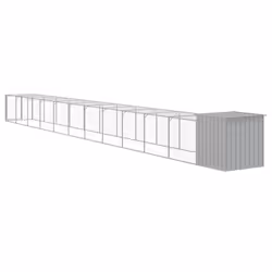 vidaXL Chicken Cage Chicken Run Coop with Run Anthracite Galvanised Steel - light grey, 110 x 1221 x 110 cm - Additional view 4