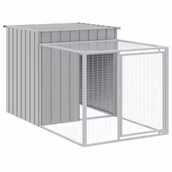 vidaXL Chicken Cage Chicken Run Coop with Run Anthracite Galvanised Steel - light grey, 110 x 1221 x 110 cm - Additional view 5