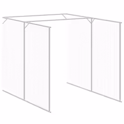 vidaXL Dog House Dog Kennel with Run Dog Cage Anthracite Galvanised Steel - light grey, 165 x 659 x 181 cm - Additional view 6