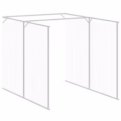 vidaXL Dog House Dog Kennel with Run Dog Cage Anthracite Galvanised Steel - light grey, 165 x 1067 x 181 cm - Additional view 6