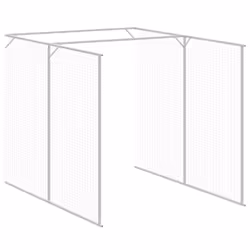 vidaXL Dog House Dog Kennel with Run Dog Cage Anthracite Galvanised Steel - light grey, 165 x 1271 x 181 cm - Additional view 6