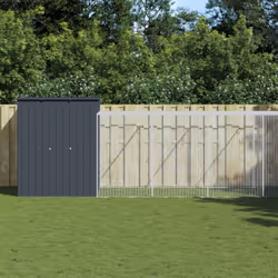 vidaXL Chicken Cage with Run Anthracite 165x1067x181 cm Galvanised Steel