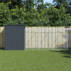 vidaXL Chicken Cage with Run Anthracite 165x1067x181 cm Galvanised Steel