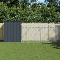 vidaXL Chicken Cage with Run Anthracite 165x1271x181 cm Galvanised Steel