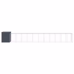 vidaXL Chicken Cage with Run Anthracite 165x1271x181 cm Galvanised Steel