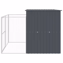 vidaXL Dog House Dog Kennel with Run Dog Cage Light Grey Galvanised Steel - anthracite, 214 x 253 x 181 cm - Additional view 4