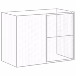 vidaXL Dog House Dog Kennel with Run Dog Cage Light Grey Galvanised Steel - anthracite, 214 x 253 x 181 cm - Additional view 6