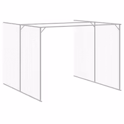 vidaXL Dog House Dog Kennel with Run Dog Cage Light Grey Galvanised Steel - light grey, 214 x 1069 x 181 cm - Additional view 6