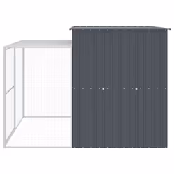 vidaXL Dog House with Run Anthracite 214x253x181 cm Galvanised Steel - Additional view 4