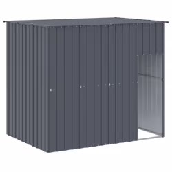 vidaXL Dog House with Run Anthracite 214x253x181 cm Galvanised Steel - Additional view 5
