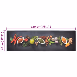 vidaXL Kitchen Rug Anti Fatigue Mat Runner Rug Washable Floor Carpet Velvet - dark grey, 45 x 150 cm - Additional view 3