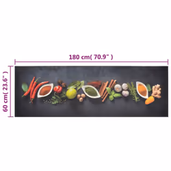 vidaXL Kitchen Rug Anti Fatigue Mat Runner Rug Washable Floor Carpet Velvet - dark grey, 60 x 180 cm - Additional view 3