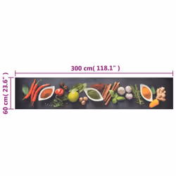 vidaXL Kitchen Rug Anti Fatigue Mat Runner Rug Washable Floor Carpet Velvet - dark grey, 60 x 300 cm - Additional view 3