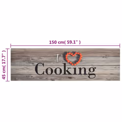 vidaXL Kitchen Rug Anti Fatigue Mat Runner Rug Washable Floor Carpet Velvet - wood, 45 x 150 cm - Additional view 3