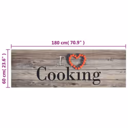 vidaXL Kitchen Rug Anti Fatigue Mat Runner Rug Washable Floor Carpet Velvet - wood, 60 x 180 cm - Additional view 3