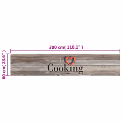 vidaXL Kitchen Rug Anti Fatigue Mat Runner Rug Washable Floor Carpet Velvet - wood, 60 x 300 cm - Additional view 3