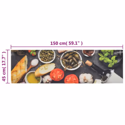 vidaXL Kitchen Rug Anti Fatigue Mat Runner Rug Washable Floor Carpet Velvet - multicolour, 45 x 150 cm - Additional view 3