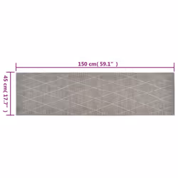 vidaXL Kitchen Rug Anti Fatigue Mat Runner Rug Washable Floor Carpet Velvet - light grey, 45 x 150 cm - Additional view 4