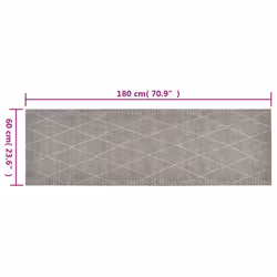 vidaXL Kitchen Rug Anti Fatigue Mat Runner Rug Washable Floor Carpet Velvet - light grey, 60 x 180 cm - Additional view 3
