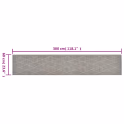 vidaXL Kitchen Rug Anti Fatigue Mat Runner Rug Washable Floor Carpet Velvet - light grey, 60 x 300 cm - Additional view 4