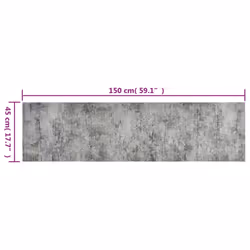 vidaXL Kitchen Rug Anti Fatigue Mat Runner Rug Washable Floor Carpet Velvet - grey ad black, 45 x 150 cm - Additional view 4