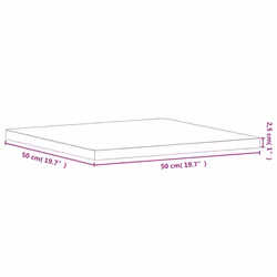 vidaXL Table Top Wooden Replacement Desk Top Dining Table Top Solid Wood Beech - light brown, 50 x 50 x 2.5 cm - Additional view 3