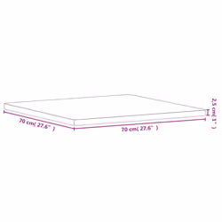 vidaXL Table Top Wooden Replacement Desk Top Dining Table Top Solid Wood Beech - light brown, 70 x 70 x 2.5 cm - Additional view 3