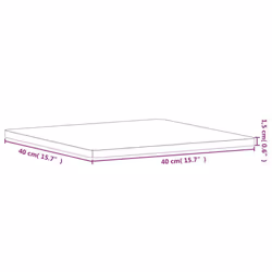 vidaXL Table Top Wooden Replacement Desk Top Dining Table Top Solid Wood Beech - brown, 40 x 40 x 1.5 cm - Additional view 3