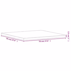 vidaXL Table Top Wooden Replacement Desk Top Dining Table Top Solid Wood Beech - brown, 70 x 70 x 2.5 cm - Additional view 6