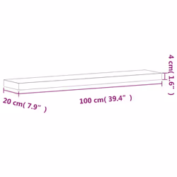 vidaXL Wall Shelf Floating Shelf Wall Mounted Shelf Rack Solid Wood Beech - natural, 100 x 20 x 4 cm - Additional view 6