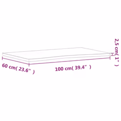x 2.5 cm) vidaXL Desk Top Floating Shelf Wall Shelf Dining Table Top Solid Wood Beech - brown, 100 x (55-60