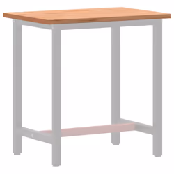 vidaXL Workbench Top Wooden Work Top Tool Office Table Top Solid Wood Beech - 80 x 55 x 2.5 cm - Additional view 2